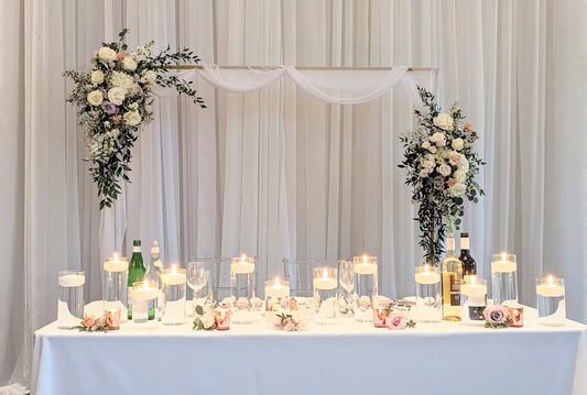 Rectangle arch backdrops (with 2 fresh arrangements)