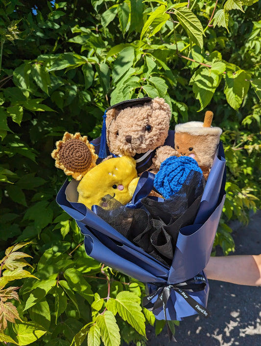 plush toy bouquet bubble tea bear (medium)