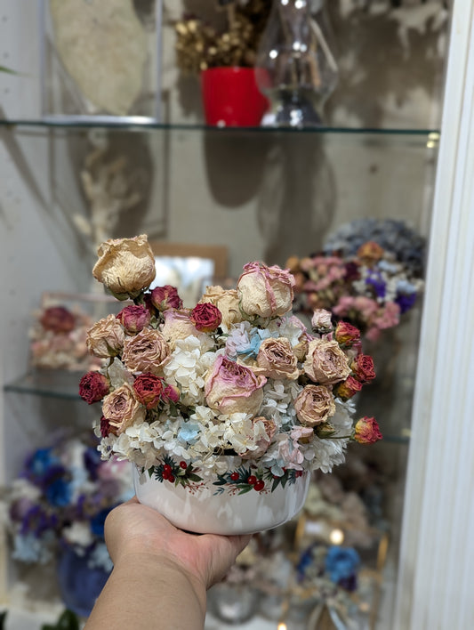 Dry Flower Arrangement in medium pot