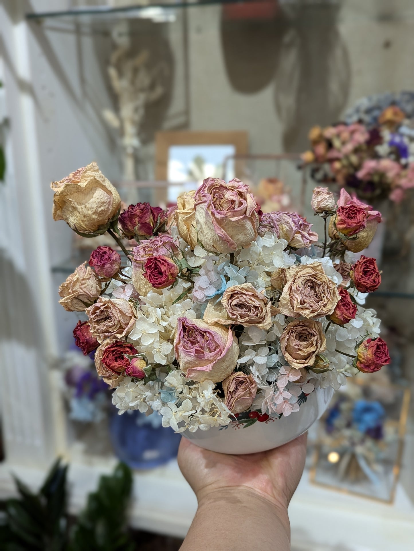 Dry Flower Arrangement in medium pot