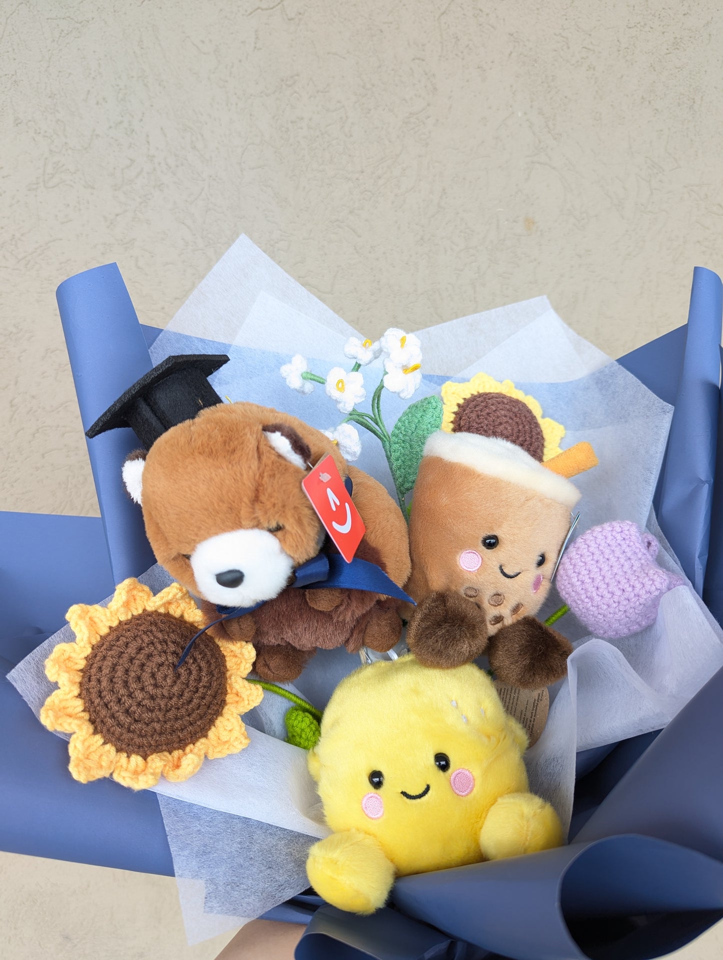plush toy bouquet bubble tea bear (medium)