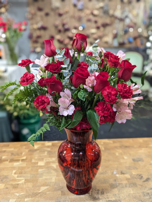 Medium romance vase arrangement