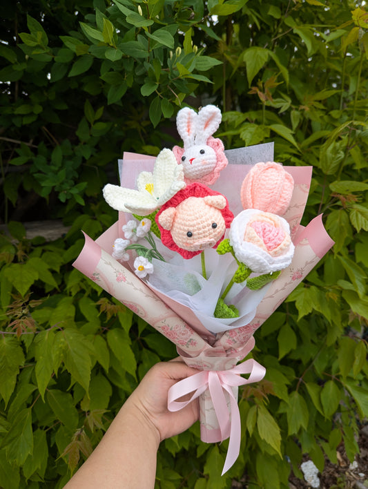 yarn knitted flower bouquet (petty size) 针织花束 002