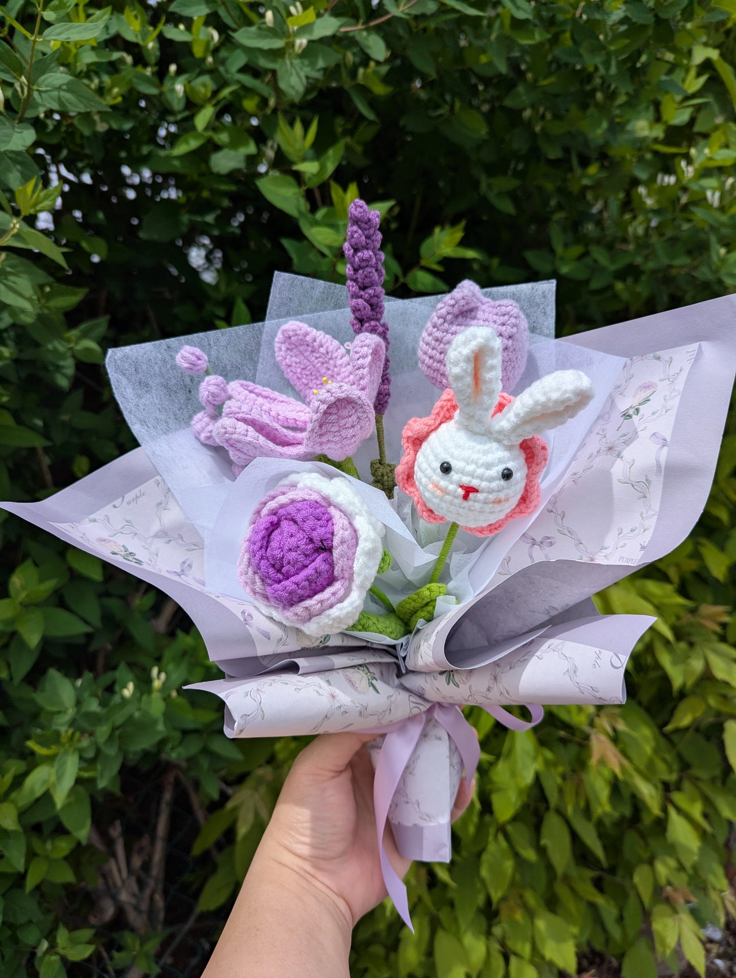 yarn knitted flower bouquet (petty size) 针织花束 002