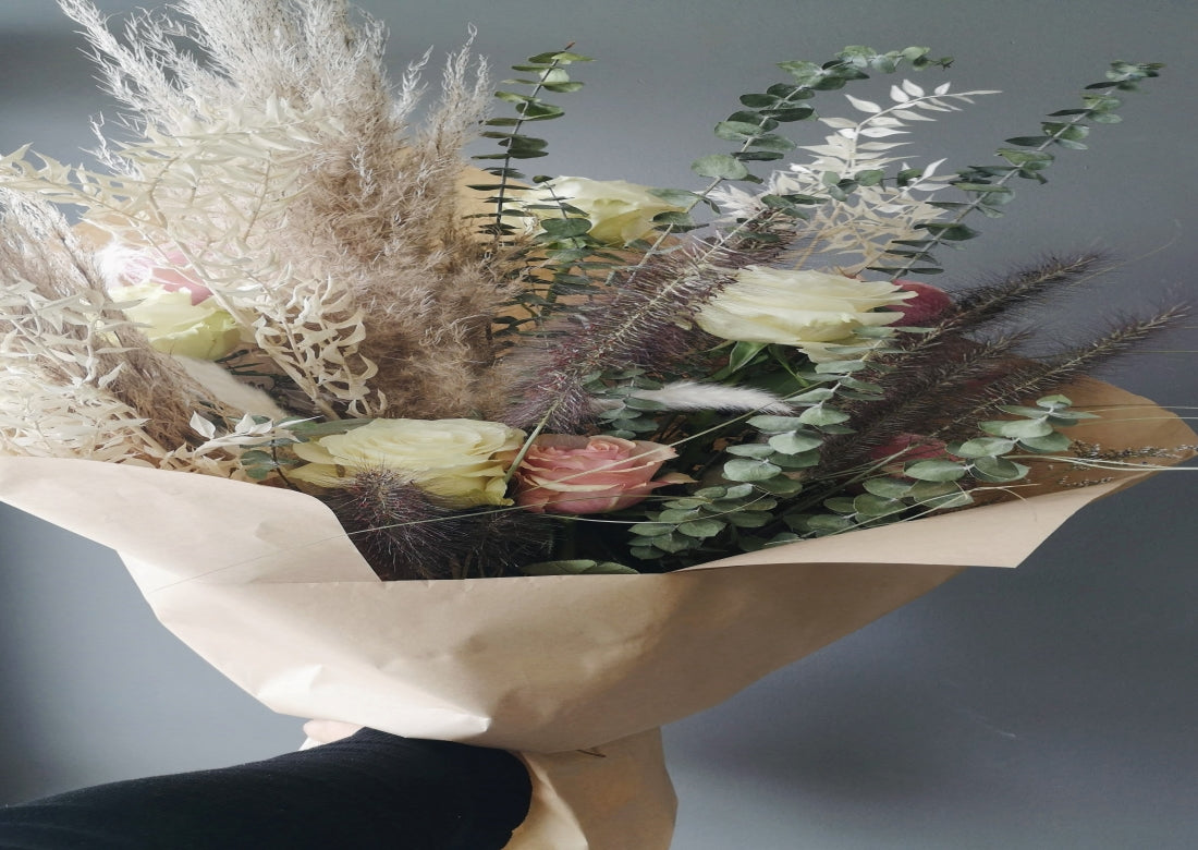 Boho style hand tied bouquet
