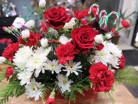 Jolly candy cane basket (medium)
