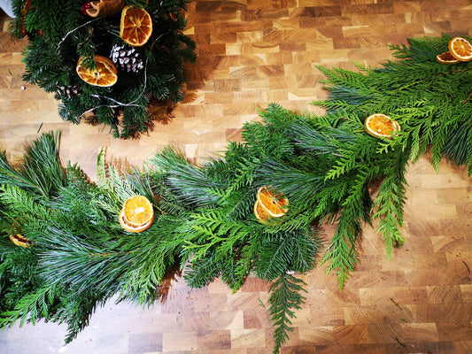 Fresh Christmas Garland (with dried orange)