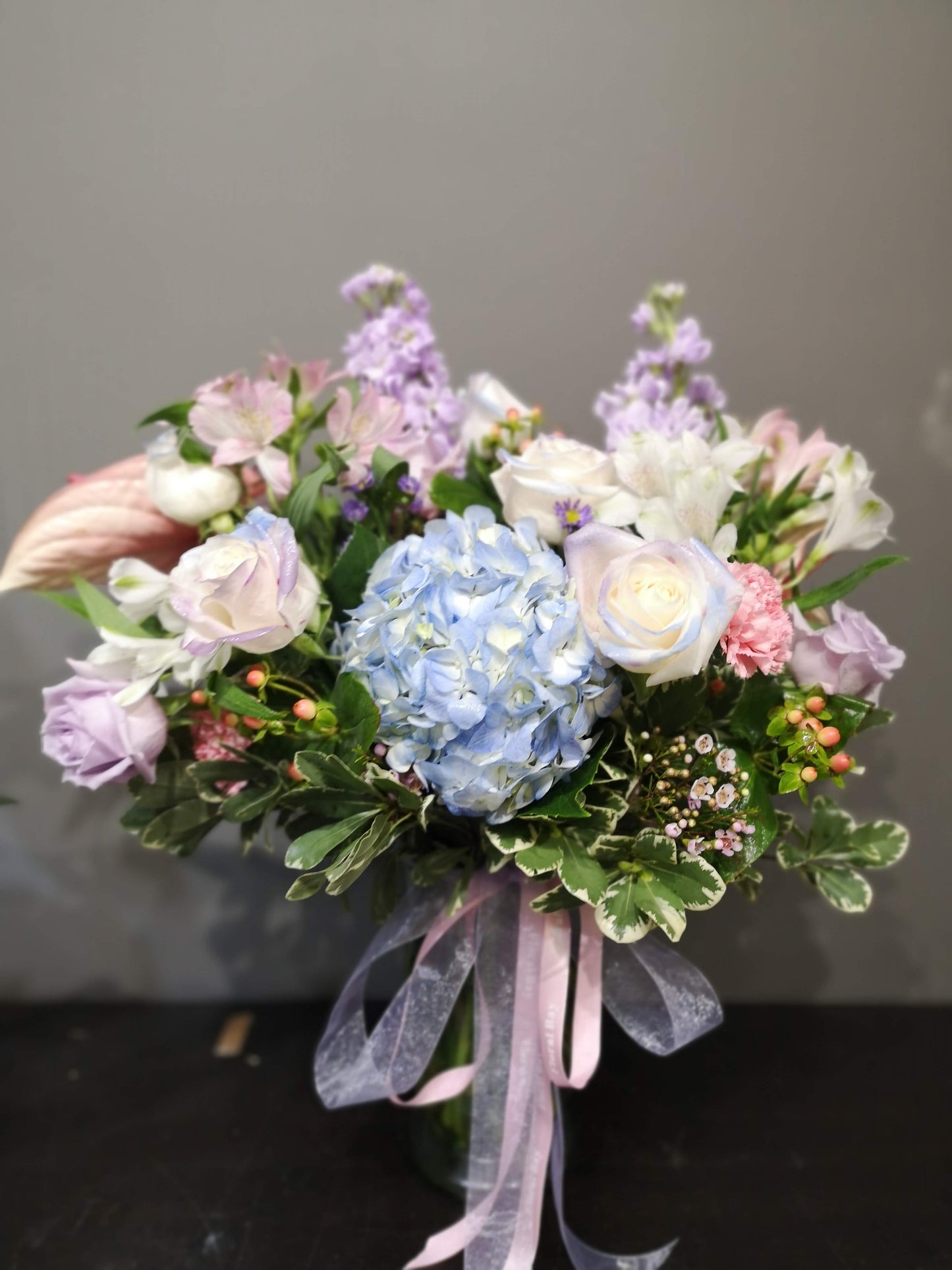 Designer choice Glass Vase Arrangement $200