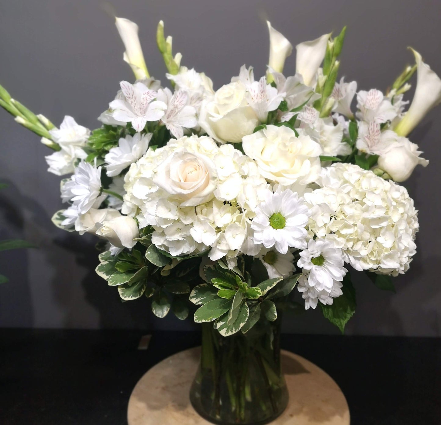 Designer choice Glass Vase Arrangement $200