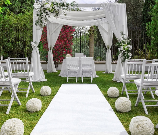 White Carpet Aisle Runners 20ft Rental