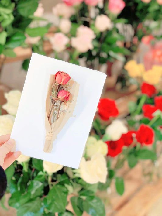 Handmade Dry flower card
