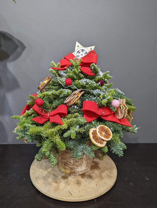 Fresh Christmas tree arrangement (cartoon style)