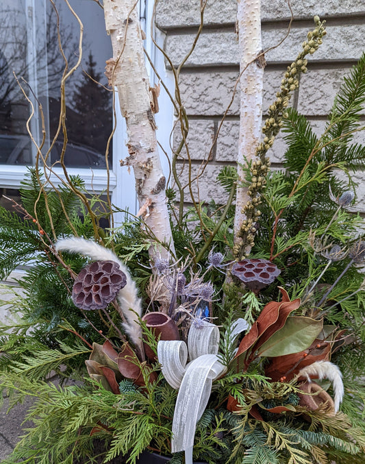 Christmas planter (beige natual color theme)