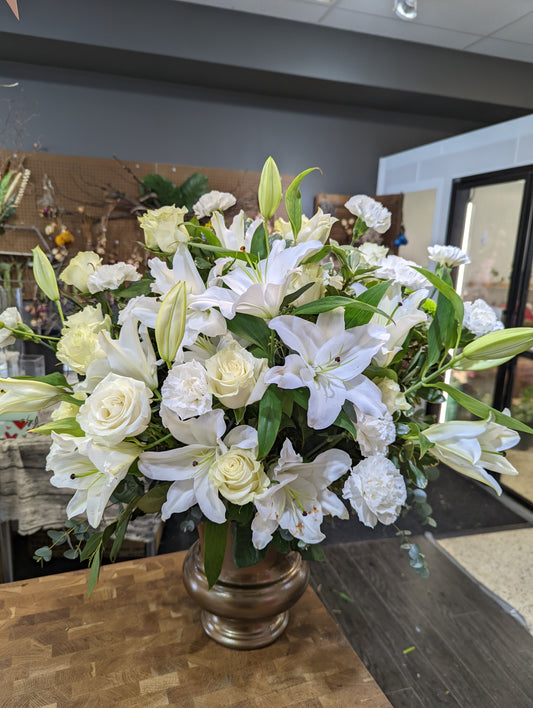 Rose lily sympathy Arrangements