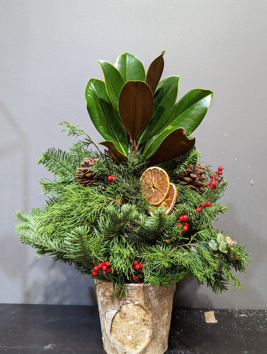 Small Natural holiday table arrangement