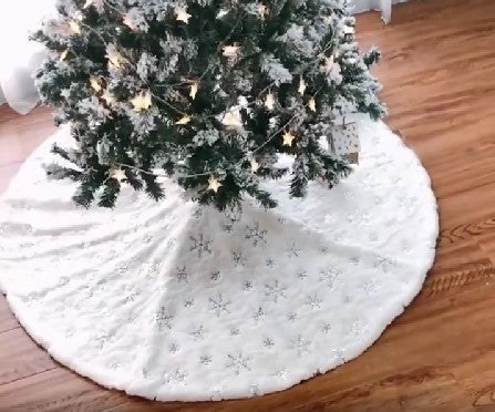 Christmas skirt silver snow (35inch wide