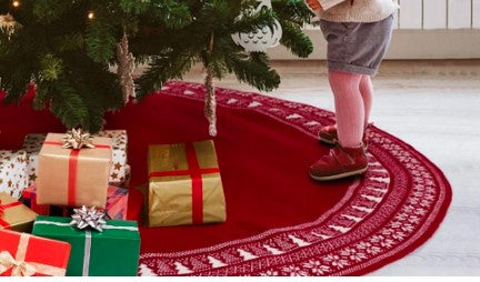 Christmas skirt red knitted 47inch