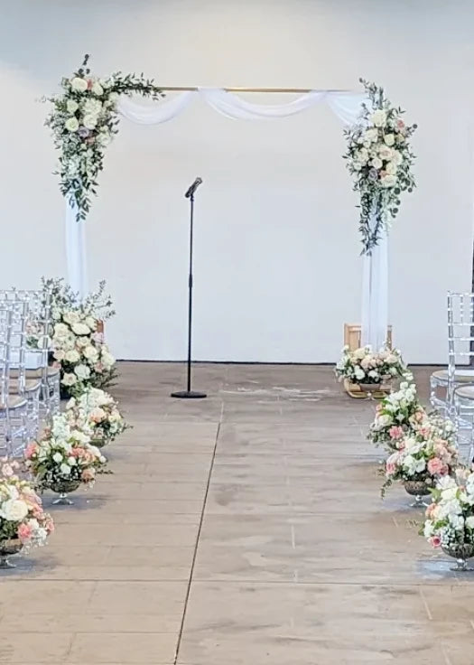 Rectangle arch backdrops (with 2 fresh arrangements)