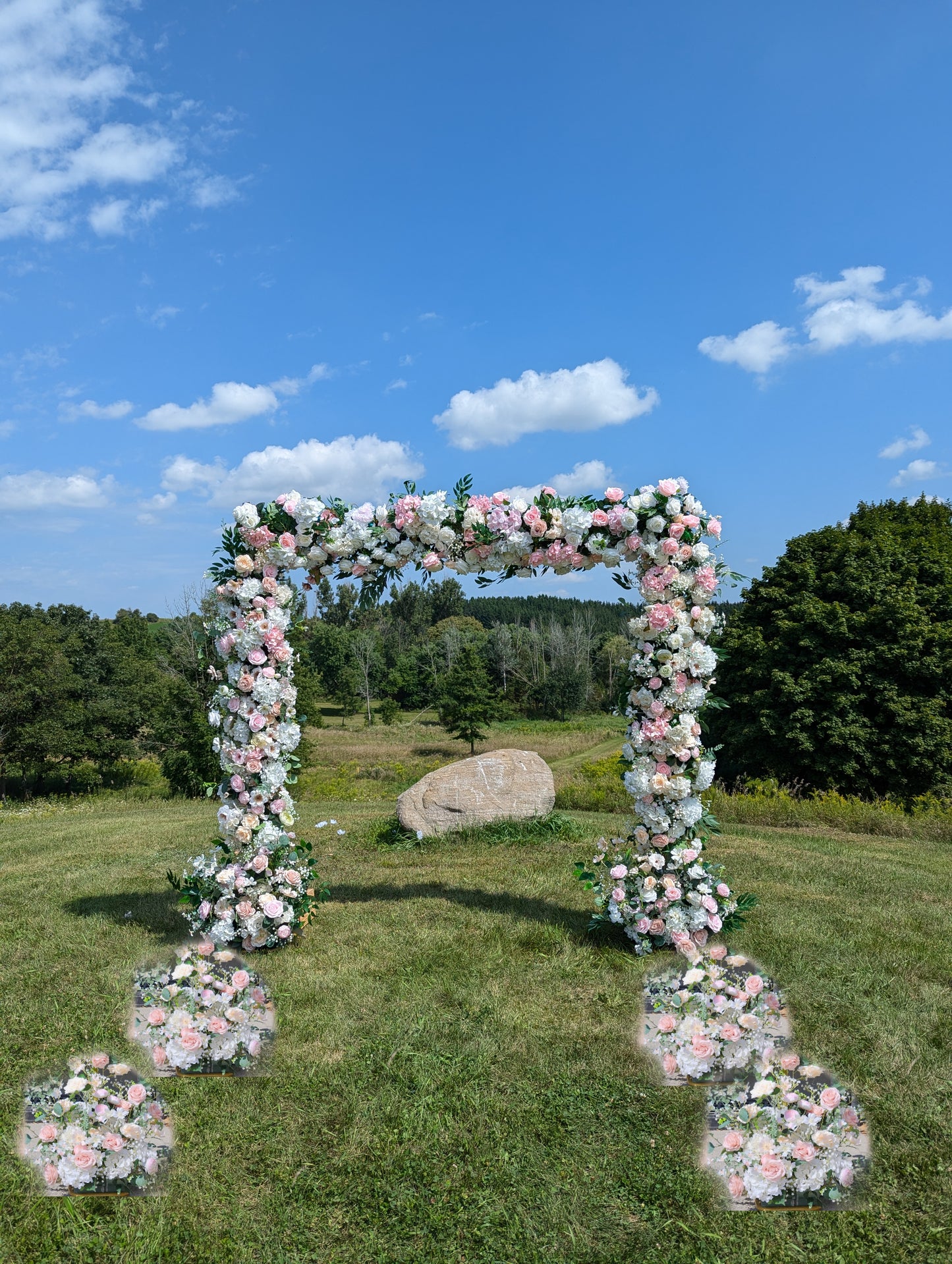 *rental* Deluxe faux flower arch pillar/ package 78'' H  for wedding