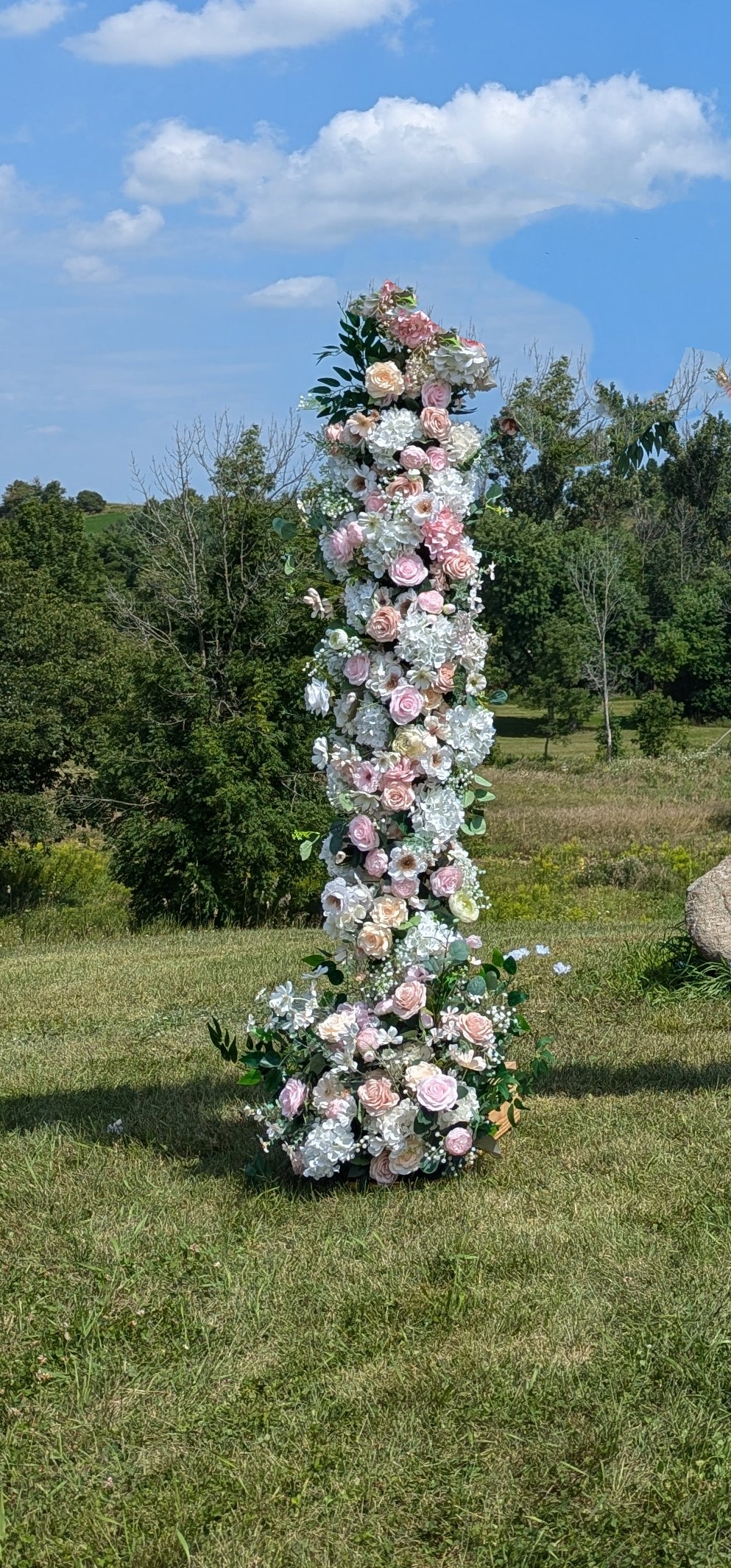 *rental* Deluxe faux flower arch pillar/ package 78'' H  for wedding