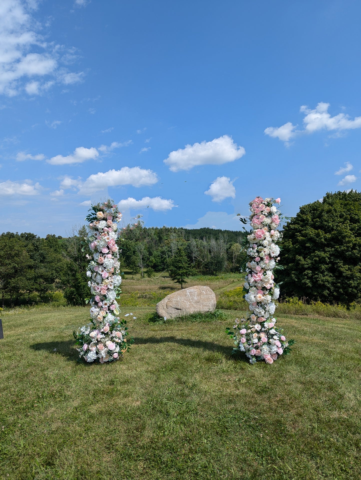 *rental* Deluxe faux flower arch pillar/ package 78'' H  for wedding
