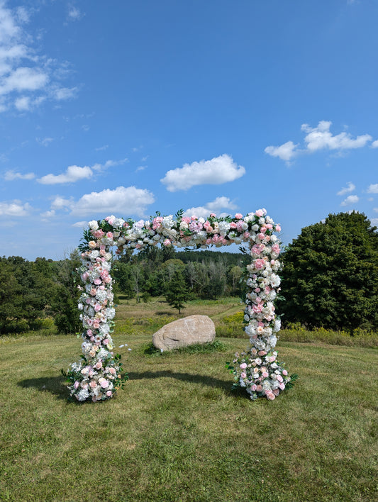 *rental* Deluxe faux flower arch pillar/ package 78'' H  for wedding