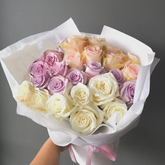 Unicorn colour rose bouquet (24)
