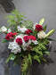 Tall Christmas glass arrangement