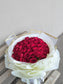 Red rose in white wrapping (50 roses)