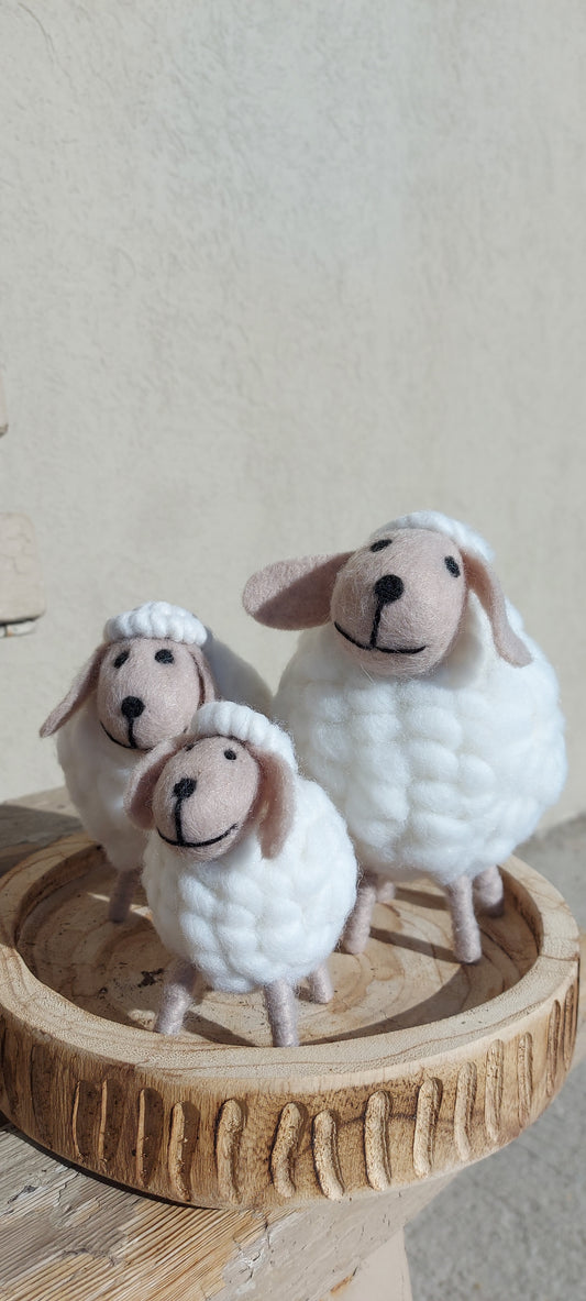 Wool Sheep table décor (set of 3)